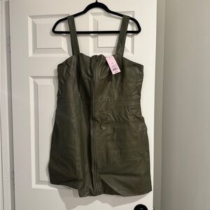 NWT Faux Leather Zipper Dress